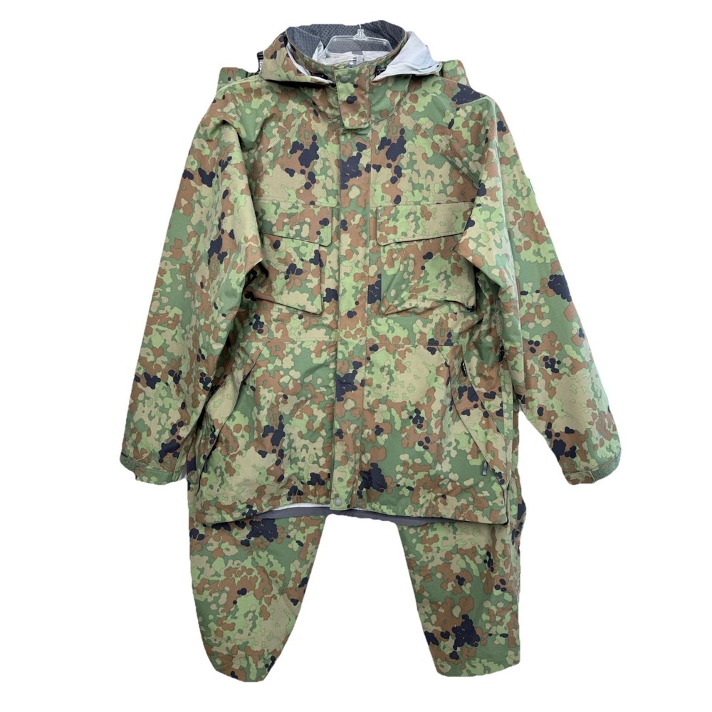 Montbell Gore-Tex Rain Suit Set Jacket + Pants Green Camo Men's Size Large‎ NWOT